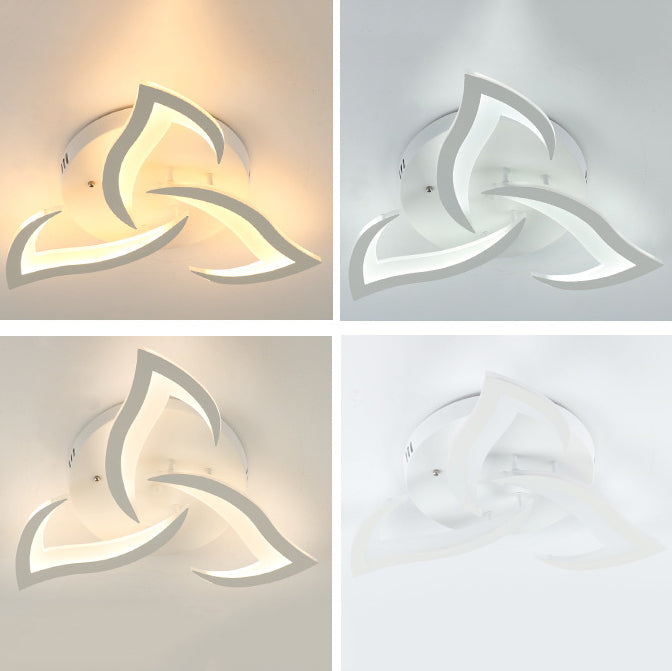 Flower Metal Ceiling Mounted Lamp Fixture Nordic LED White Ceiling Light Fixture