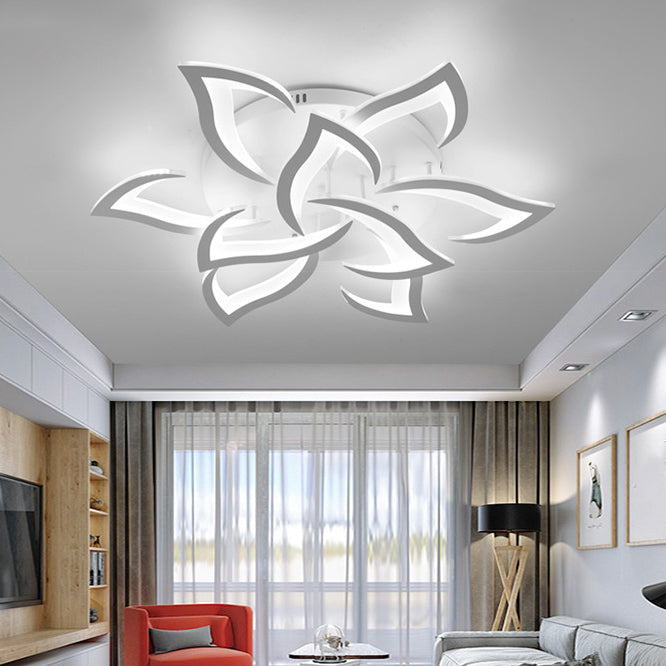 Flower Metal Ceiling Mounted Lamp Fixture Nordic LED White Ceiling Light Fixture