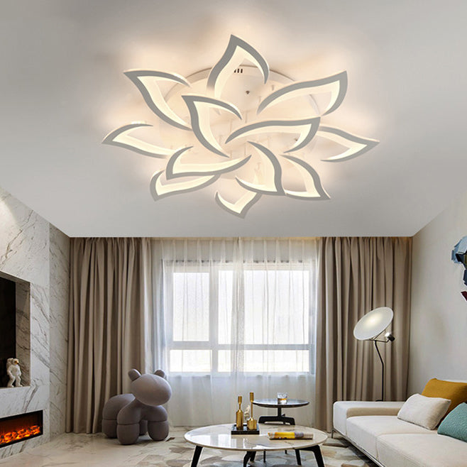 Flower Metal Ceiling Mounted Lamp Fixture Nordic LED White Ceiling Light Fixture