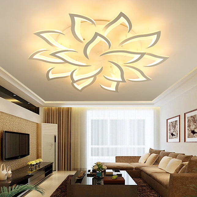 Flower Metal Ceiling Mounted Lamp Fixture Nordic LED White Ceiling Light Fixture