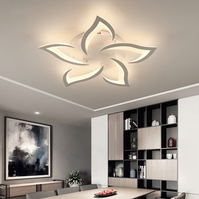 Flower Metal Ceiling Mounted Lamp Fixture Nordic LED White Ceiling Light Fixture