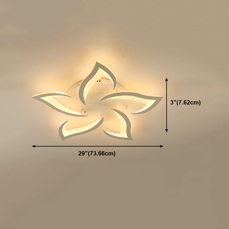 Flower Metal Ceiling Mounted Lamp Fixture Nordic LED White Ceiling Light Fixture
