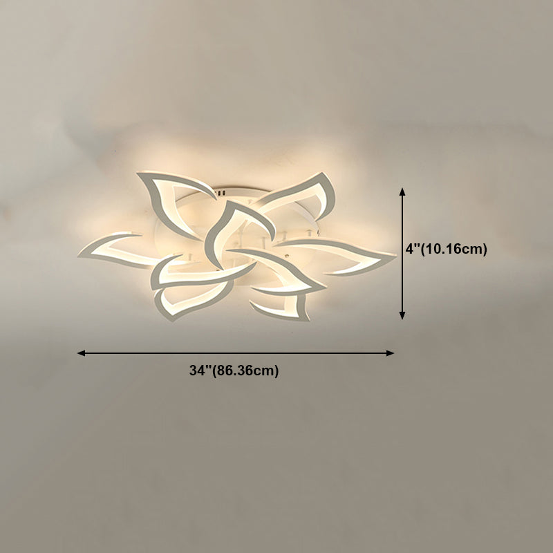 Flower Metal Ceiling Mounted Lamp Fixture Nordic LED White Ceiling Light Fixture