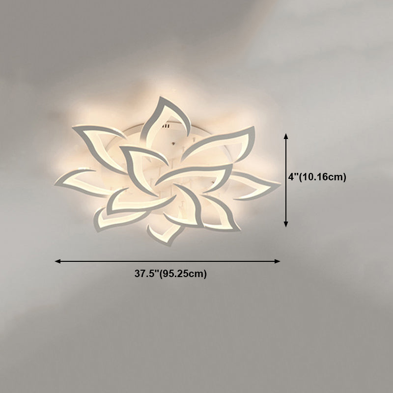 Flower Metal Ceiling Mounted Lamp Fixture Nordic LED White Ceiling Light Fixture
