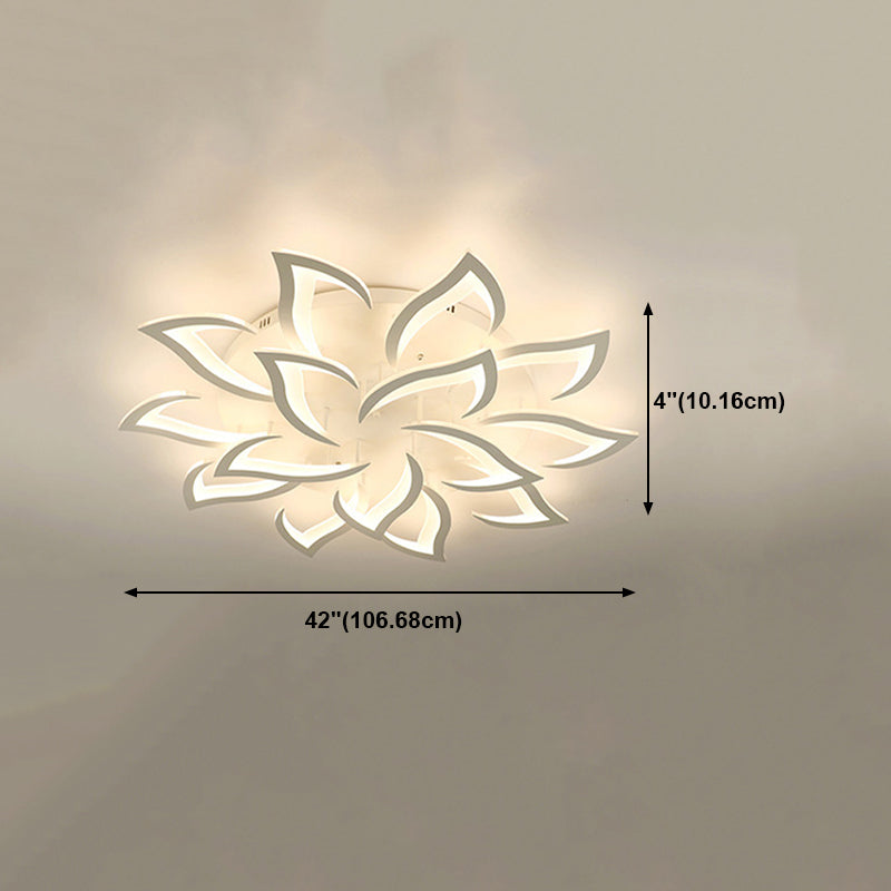 Flower Metal Ceiling Mounted Lamp Fixture Nordic LED White Ceiling Light Fixture
