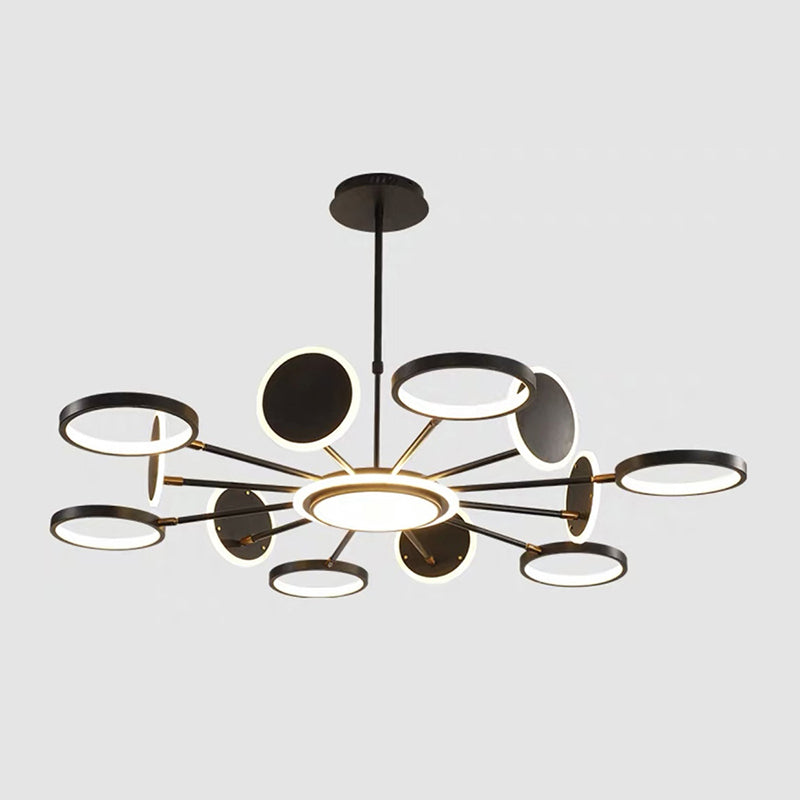 Metal Rings Ceiling Chandelier Minimalist Style LED Chandelier Light Fixture