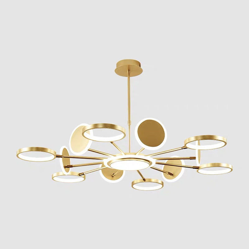 Metal Rings Ceiling Chandelier Minimalist Style LED Chandelier Light Fixture