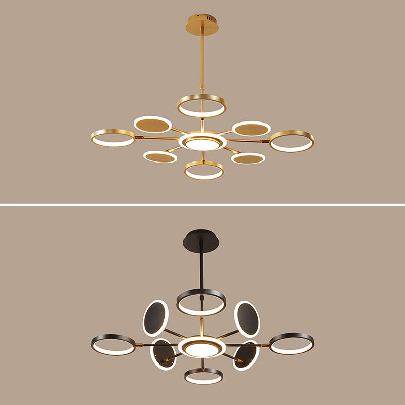 Metal Rings Ceiling Chandelier Minimalist Style LED Chandelier Light Fixture