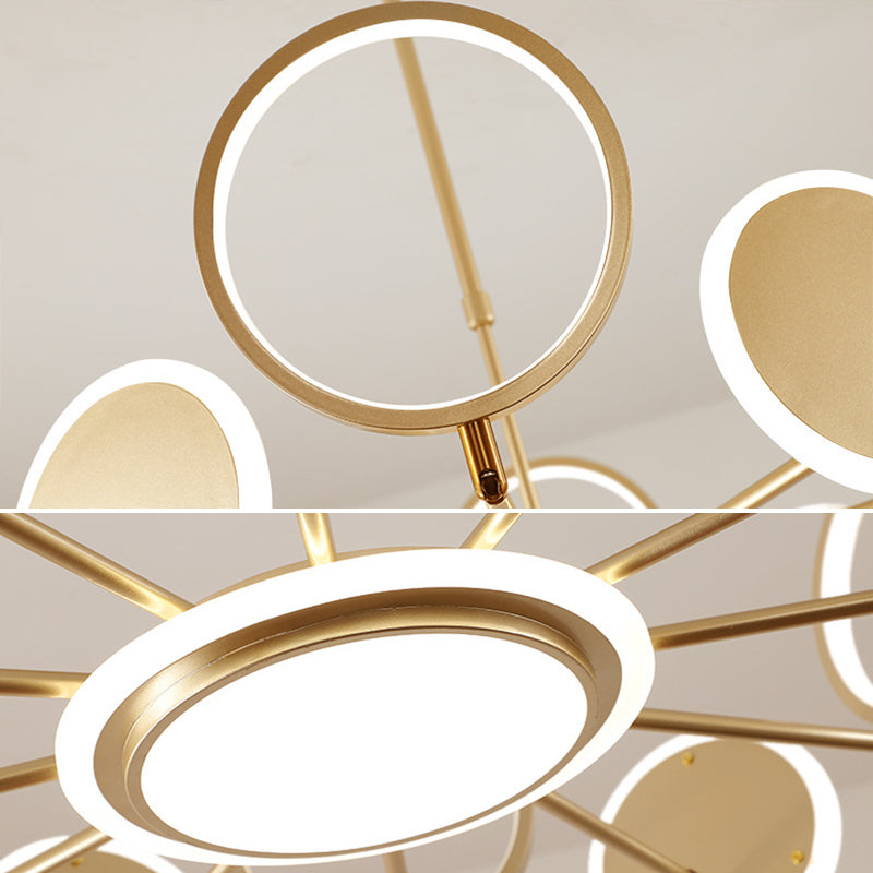 Metal Rings Ceiling Chandelier Minimalist Style LED Chandelier Light Fixture