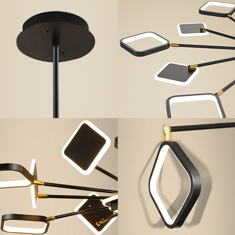 Sputnik Living Room Pendant Chandelier Metal LED Modern Hanging Chandelier