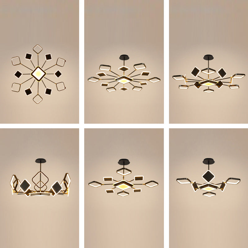 Sputnik Living Room Pendant Chandelier Metal LED Modern Hanging Chandelier