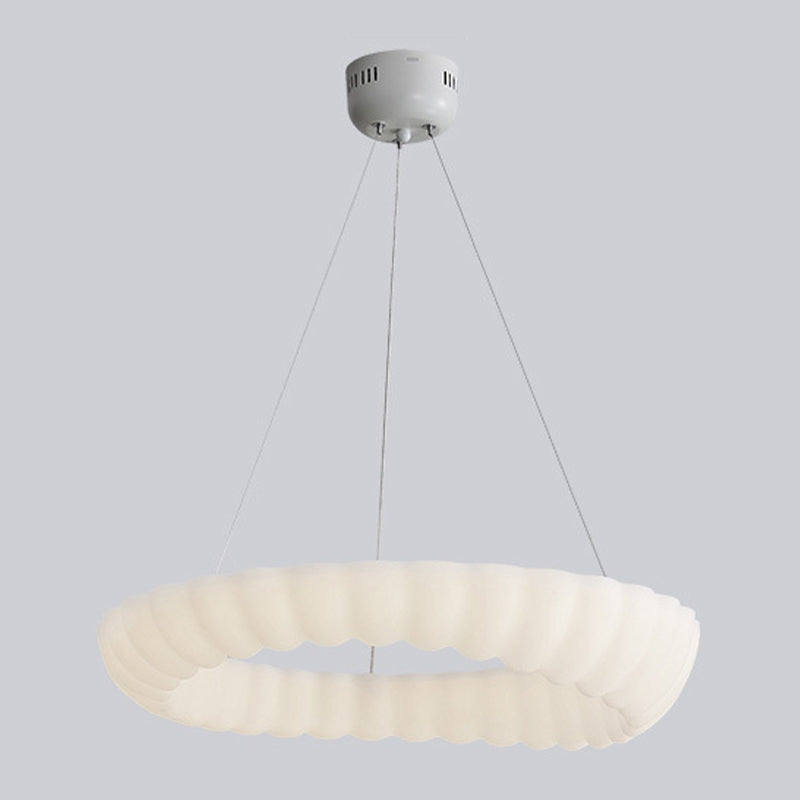 Circle Metal Ceiling Hanging Light Nordic Style LED White Ceiling Pendant Light