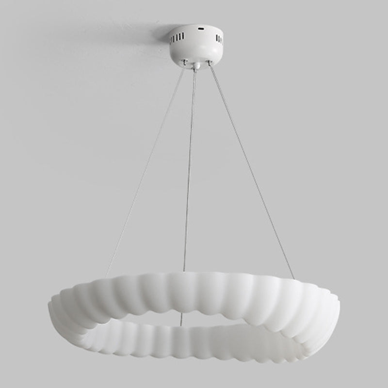 Circle Metal Ceiling Hanging Light Nordic Style LED White Ceiling Pendant Light