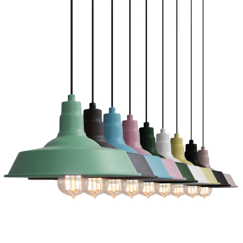 Factory Style Barn Suspension Lamp 1 Bulb Metal Pendant Light for Restaurant