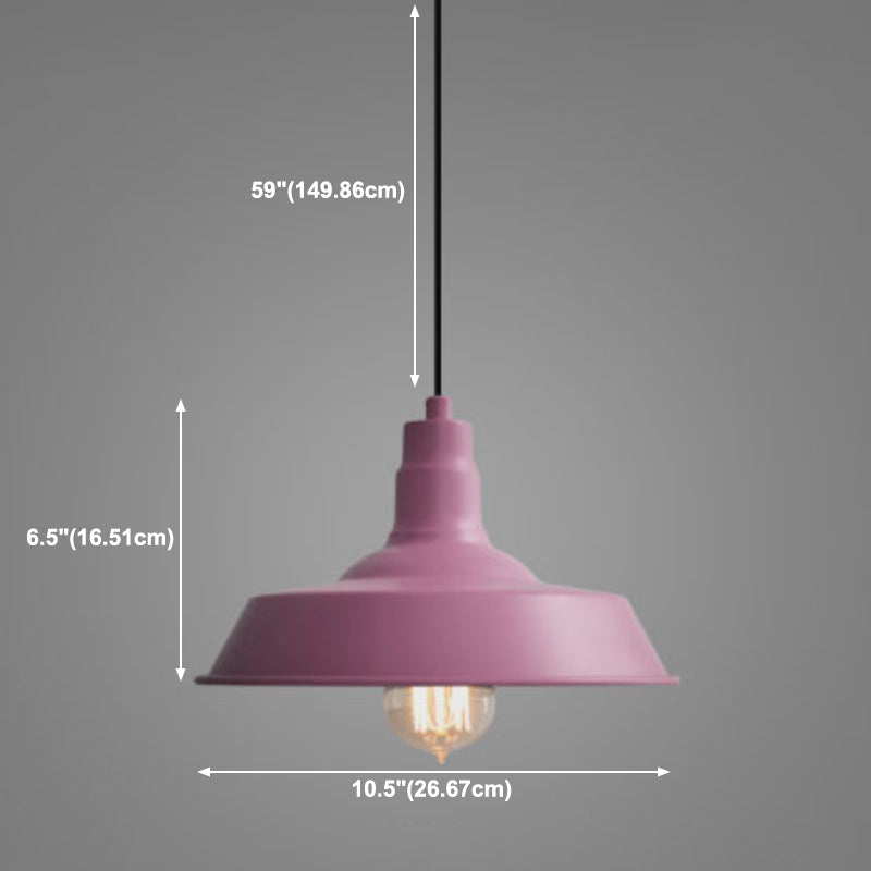 Factory Style Barn Suspension Lamp 1 Bulb Metal Pendant Light for Restaurant