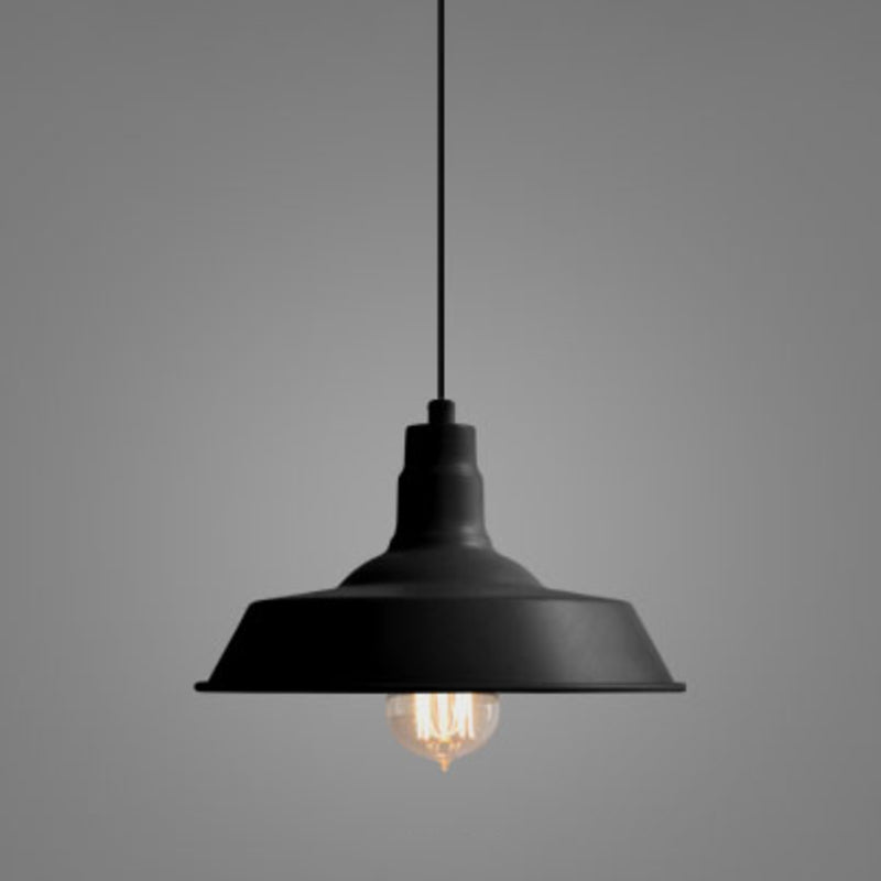 Factory Style Barn Suspension Lamp 1 Bulb Metal Pendant Light for Restaurant