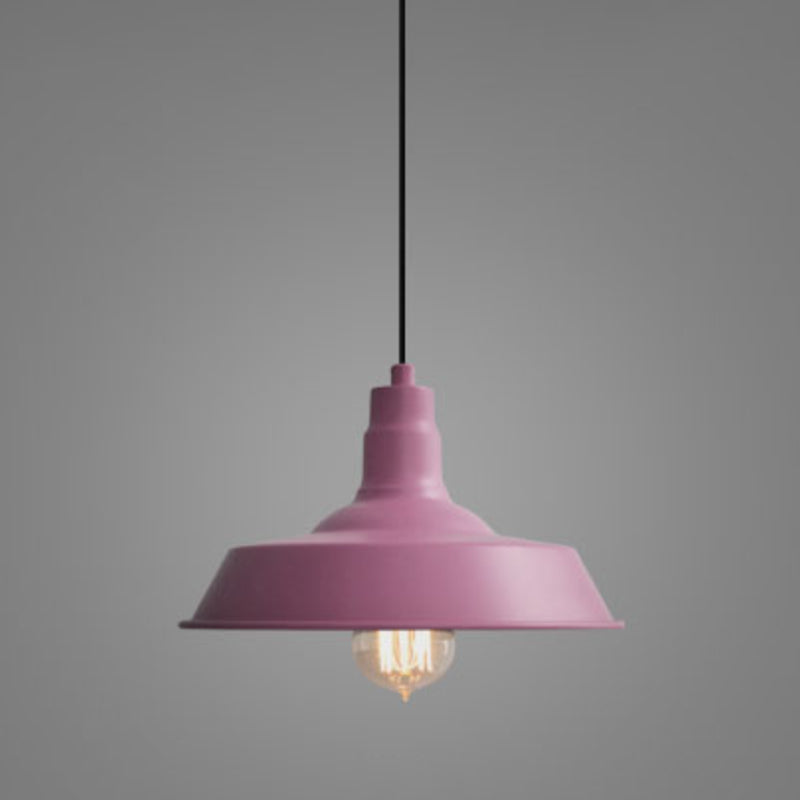 Factory Style Barn Suspension Lamp 1 Bulb Metal Pendant Light for Restaurant