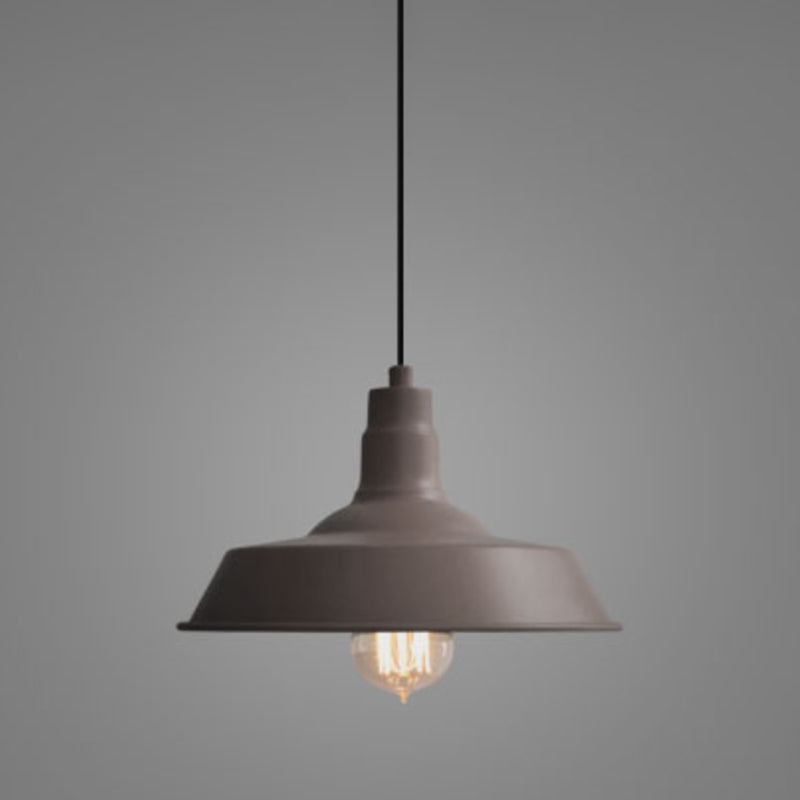 Factory Style Barn Suspension Lamp 1 Bulb Metal Pendant Light for Restaurant