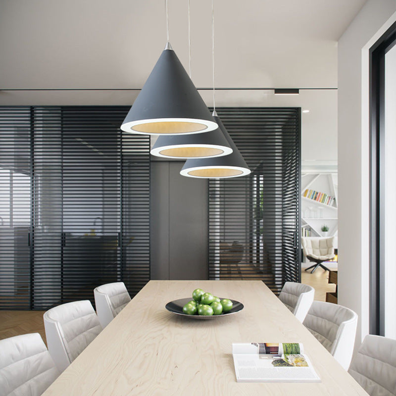 Contemporary Single Light Hanging Lamp Macron Metal Led Pendant Light for Study Room