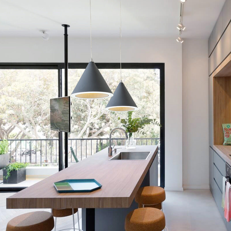 Contemporary Single Light Hanging Lamp Macron Metal Led Pendant Light for Study Room