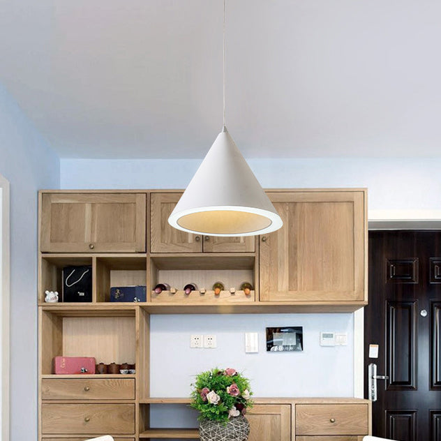 Contemporary Single Light Hanging Lamp Macron Metal Led Pendant Light for Study Room