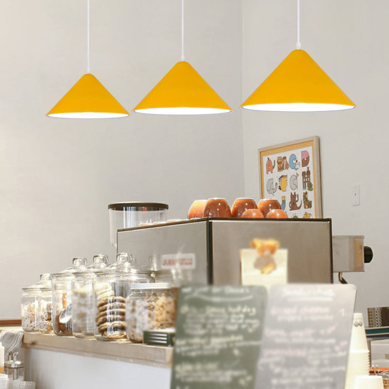 1-Licht-Speisesaal Anhänger Makkaron mehrfarbiger Hanglicht mit konischem Metallschatten