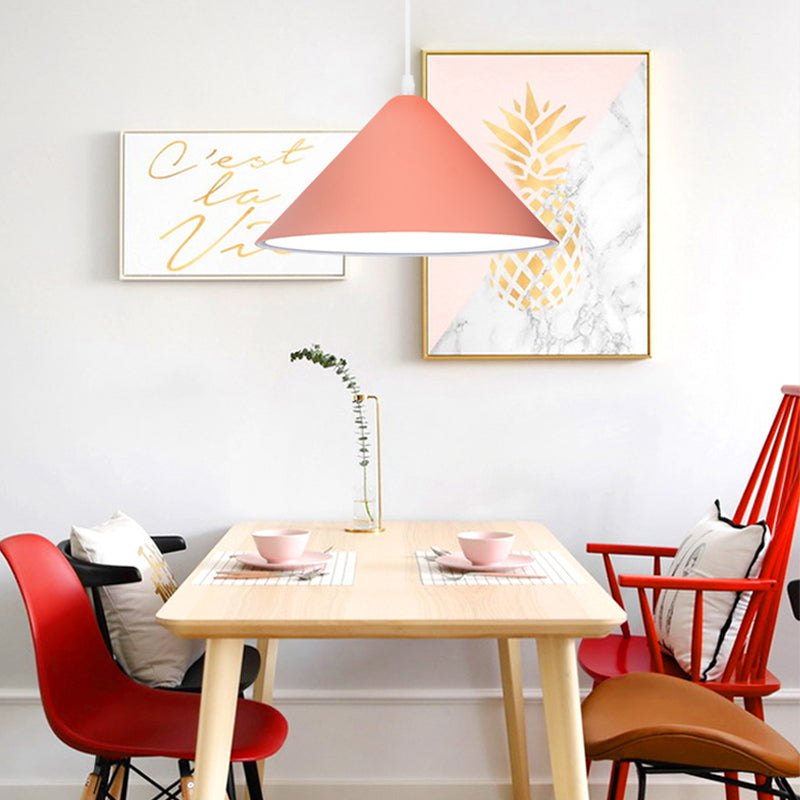 1-Licht-Speisesaal Anhänger Makkaron mehrfarbiger Hanglicht mit konischem Metallschatten