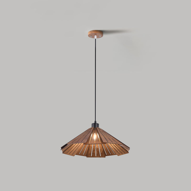 Geometry Shaped Basswood Ceiling Pendant Light Modern Style Hanging Light for Dining Room