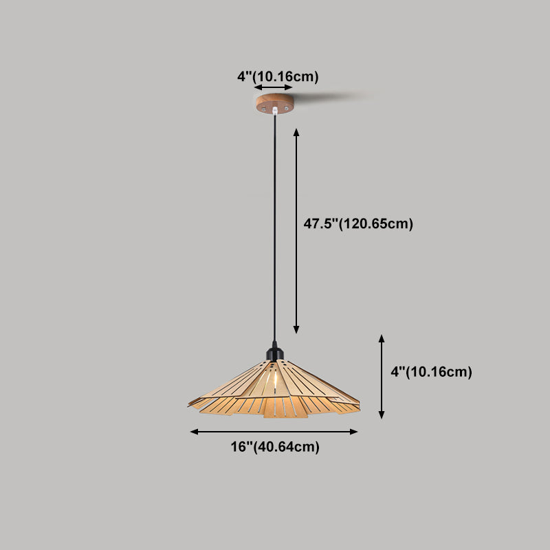 Geometry Shaped Basswood Ceiling Pendant Light Modern Style Hanging Light for Dining Room