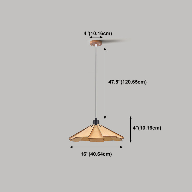 Geometry Shaped Basswood Ceiling Pendant Light Modern Style Hanging Light for Dining Room