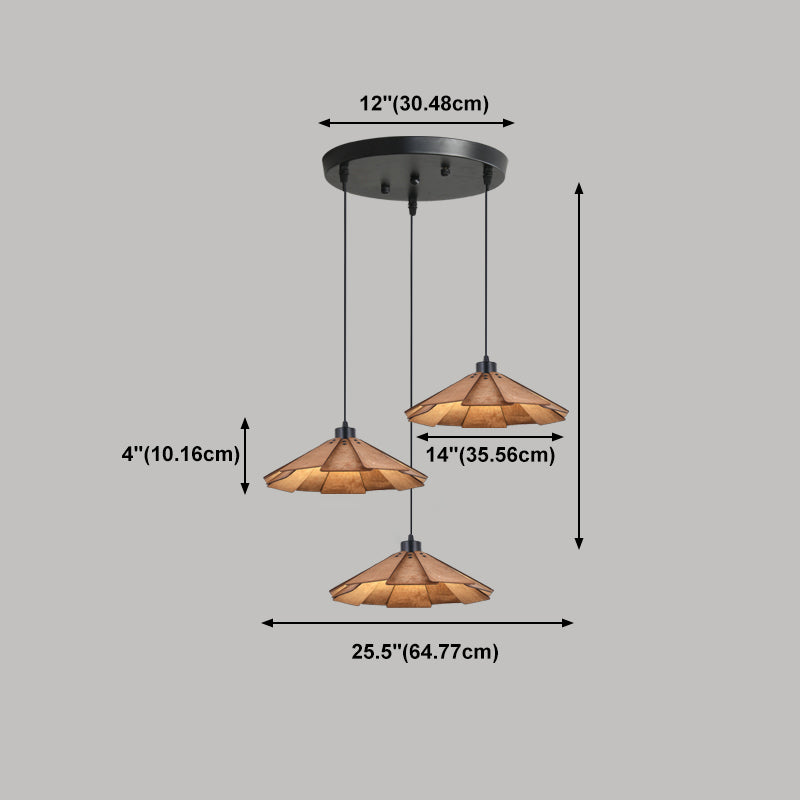 Geometry Shaped Basswood Ceiling Pendant Light Modern Style Hanging Light for Dining Room