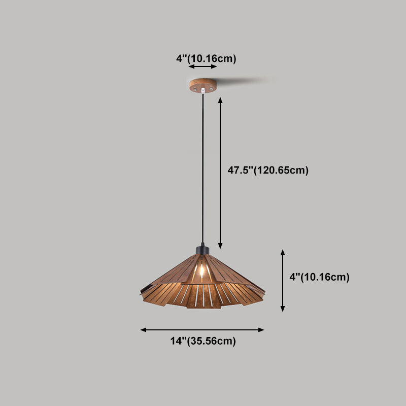Geometry Shaped Basswood Ceiling Pendant Light Modern Style Hanging Light for Dining Room