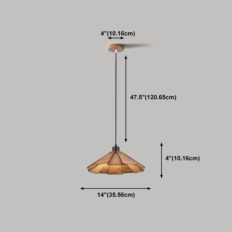 Geometry Shaped Basswood Ceiling Pendant Light Modern Style Hanging Light for Dining Room
