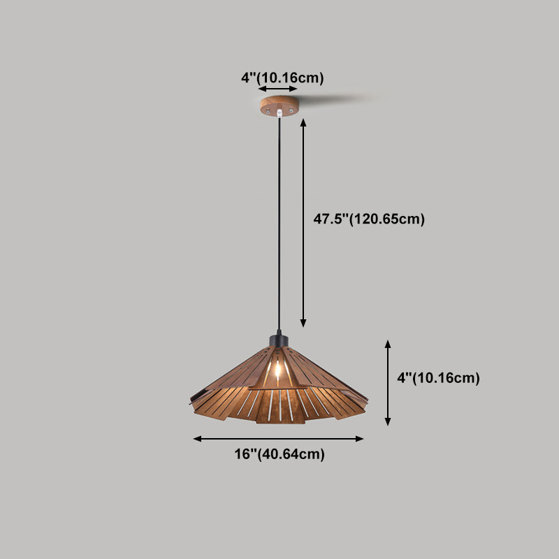 Geometry Shaped Basswood Ceiling Pendant Light Modern Style Hanging Light for Dining Room