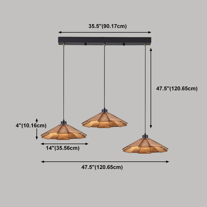 Geometry Shaped Basswood Ceiling Pendant Light Modern Style Hanging Light for Dining Room