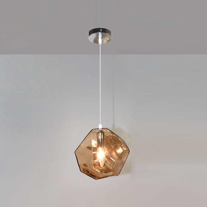 Diamant en verre petit pendentif moderniste suspendu luminaire pour chambre à coucher
