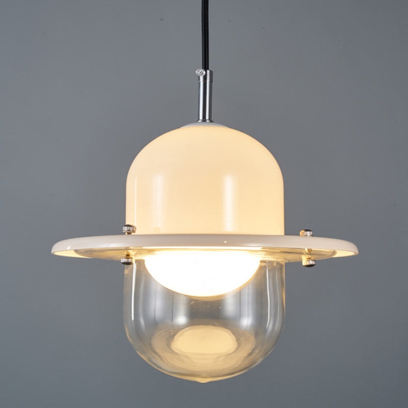 Éclairage de pendentif en verre transparent lampe à suspension à 1 lumière minimaliste pour chambre à coucher
