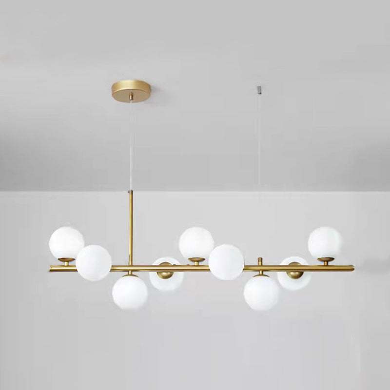 Accesorios de iluminación colgante de cabeza múltiple de araña simple con sombra de vidrio para el comedor