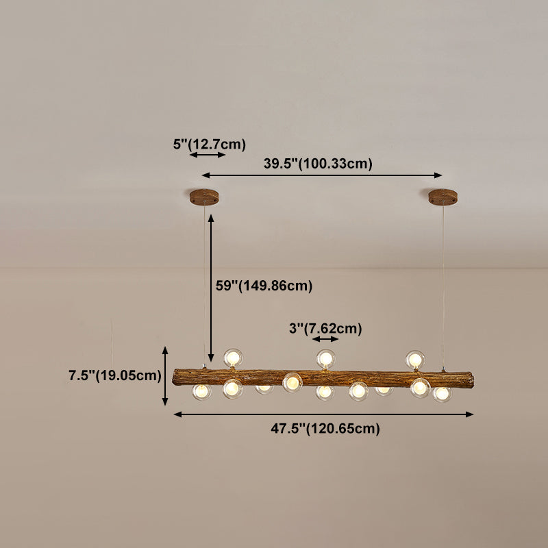 Simple Chandelier Multi Head Pendant Lighting Fixtures with Glass Shade for Dining-table