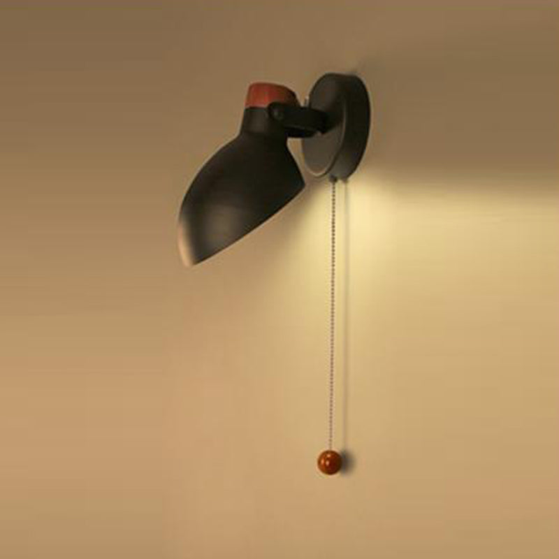 Luz de metal nórdica luz de pared de macarrón de luz simple con interruptor para dormitorio