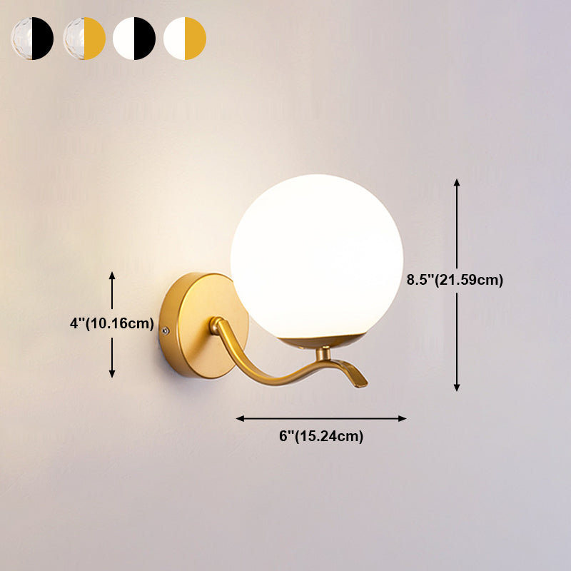 Modern de vidrio de vidrio Luz de pared Globe Globe 8.5 "Alto pared de pared para sala de estar