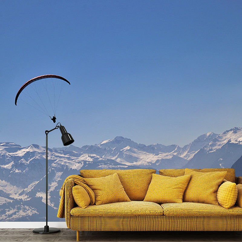 Environment Friendly Resistant Mural Wallpaper Mountains Sleeping Room Wall Mural