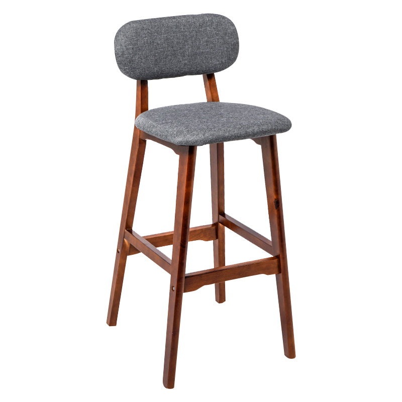 Modern Armless Backrest Counter Stool Wood Kitchen Bar Stool with Cushion and Pedal