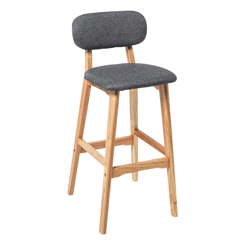 Modern Armless Backrest Counter Stool Wood Kitchen Bar Stool with Cushion and Pedal