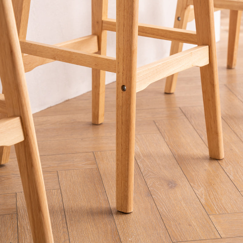 Modern Armless Backrest Counter Stool Wood Kitchen Bar Stool with Cushion and Pedal
