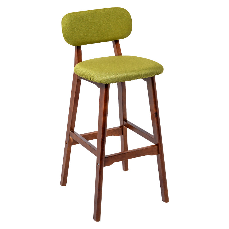 Modern Armless Backrest Counter Stool Wood Kitchen Bar Stool with Cushion and Pedal