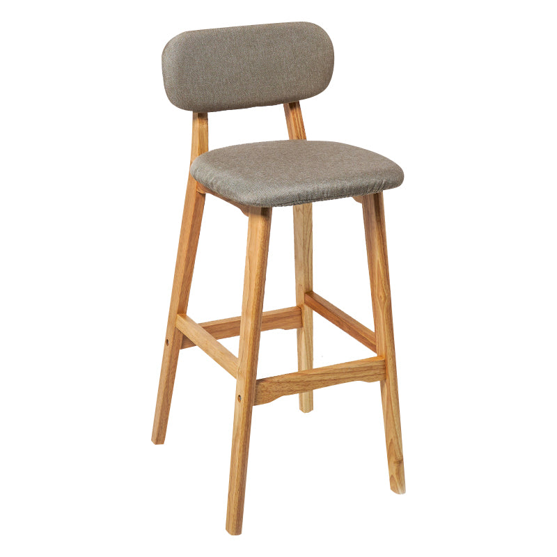 Modern Armless Backrest Counter Stool Wood Kitchen Bar Stool with Cushion and Pedal
