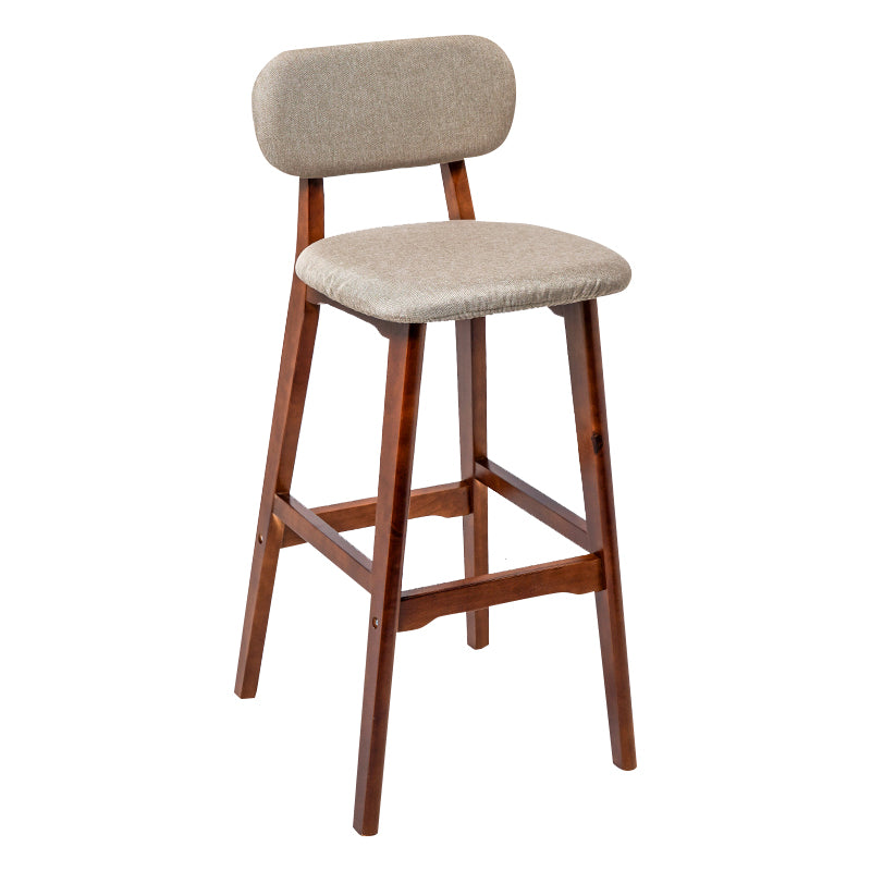 Modern Armless Backrest Counter Stool Wood Kitchen Bar Stool with Cushion and Pedal