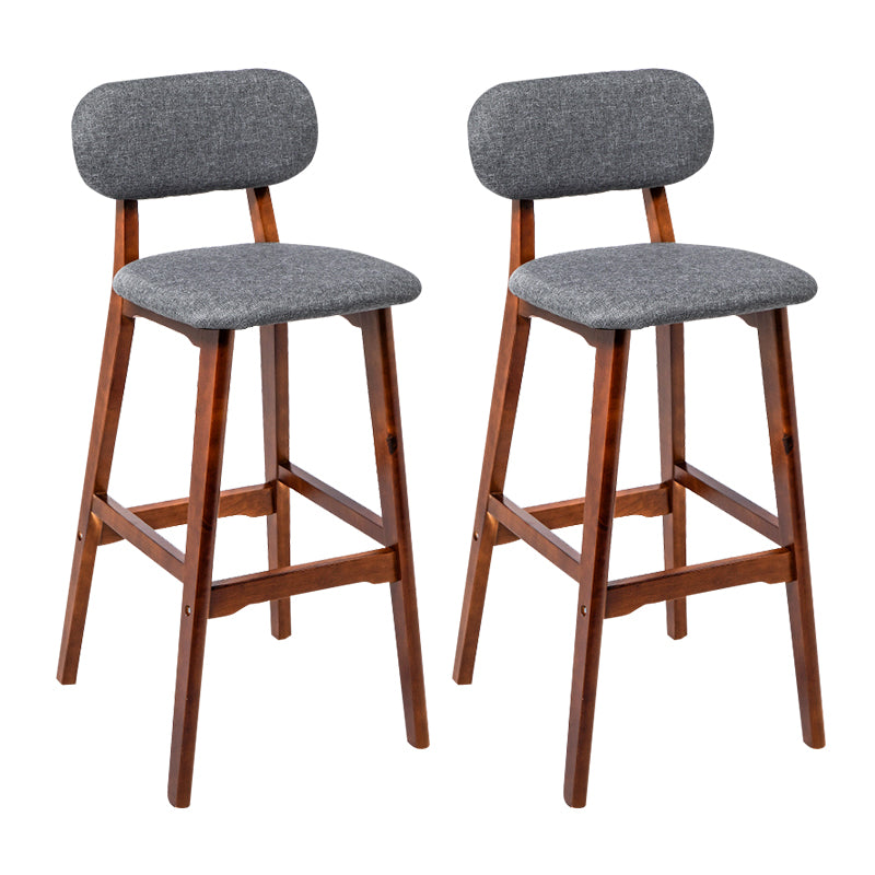 Modern Armless Backrest Counter Stool Wood Kitchen Bar Stool with Cushion and Pedal