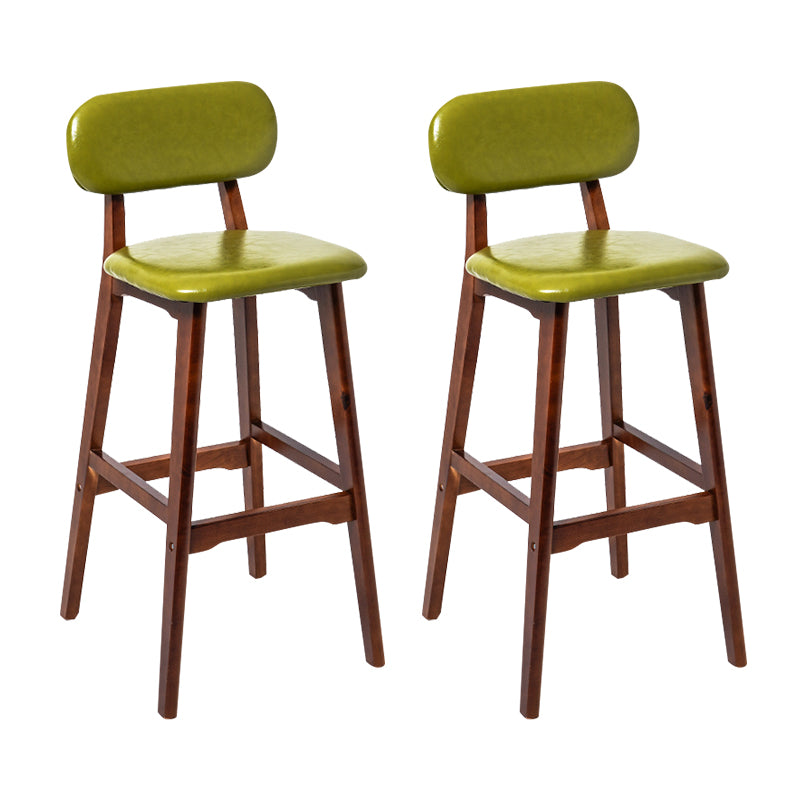 Modern Armless Backrest Counter Stool Wood Kitchen Bar Stool with Cushion and Pedal